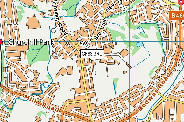 CF83 3RU map - OS VectorMap District (Ordnance Survey)