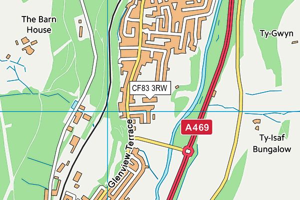 CF83 3RW map - OS VectorMap District (Ordnance Survey)