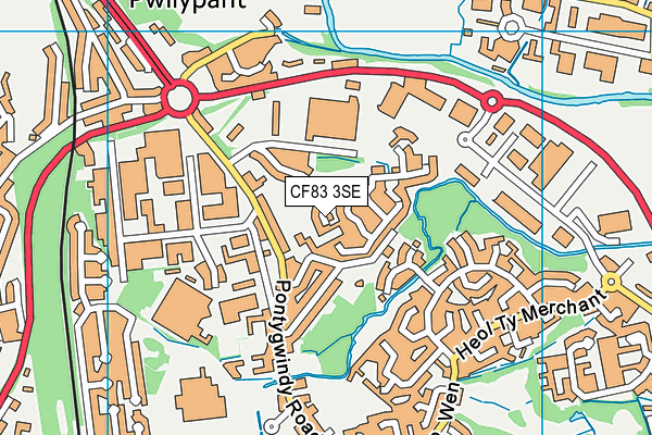 CF83 3SE map - OS VectorMap District (Ordnance Survey)