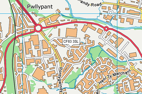 CF83 3SL map - OS VectorMap District (Ordnance Survey)