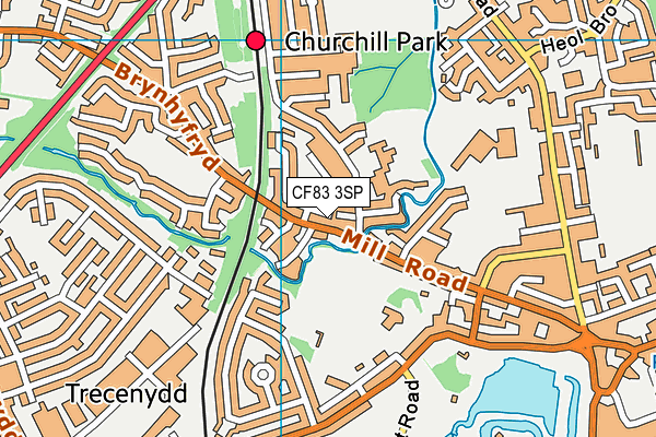 CF83 3SP map - OS VectorMap District (Ordnance Survey)