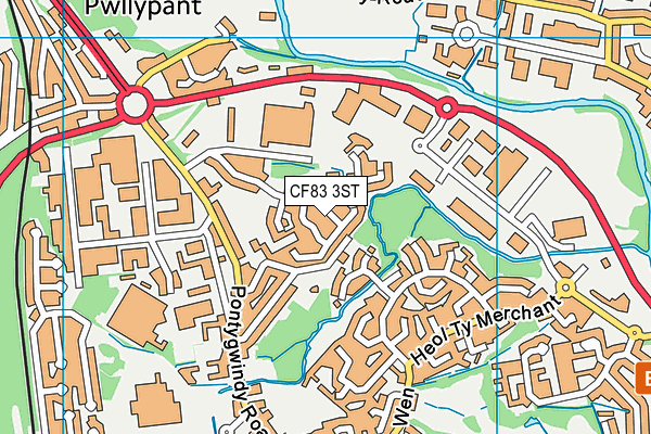 CF83 3ST map - OS VectorMap District (Ordnance Survey)