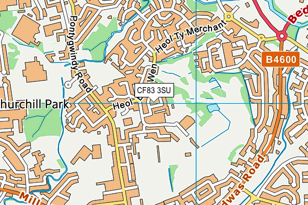 CF83 3SU map - OS VectorMap District (Ordnance Survey)