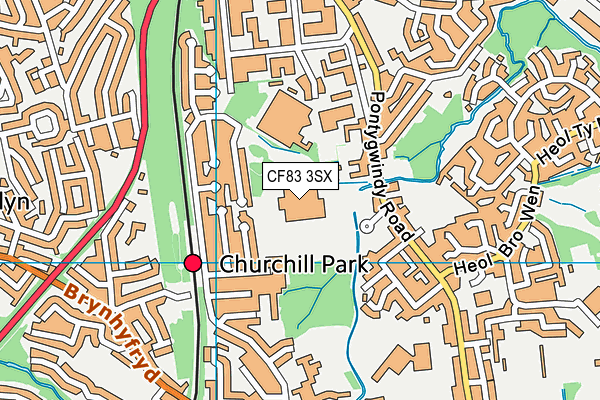 CF83 3SX map - OS VectorMap District (Ordnance Survey)