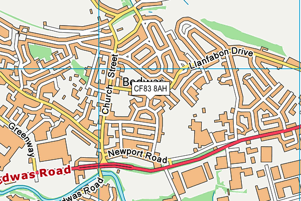 CF83 8AH map - OS VectorMap District (Ordnance Survey)