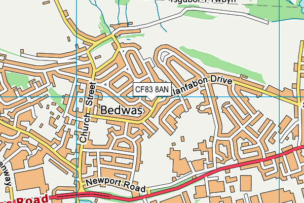 CF83 8AN map - OS VectorMap District (Ordnance Survey)