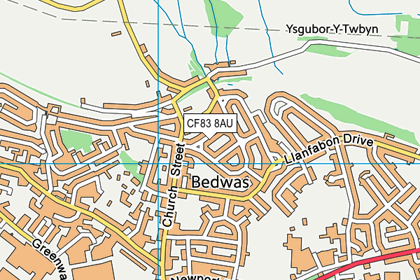 CF83 8AU map - OS VectorMap District (Ordnance Survey)