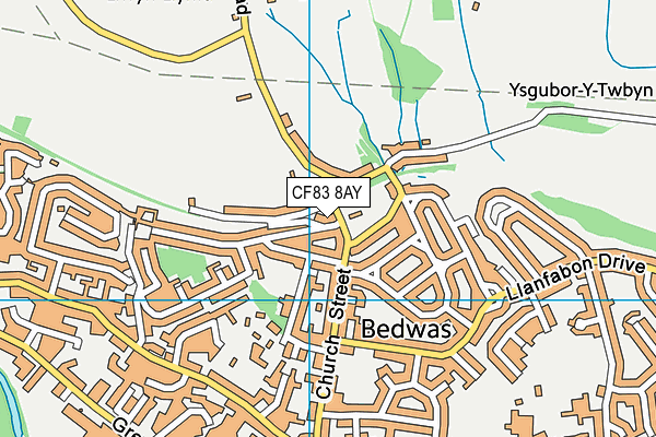 CF83 8AY map - OS VectorMap District (Ordnance Survey)