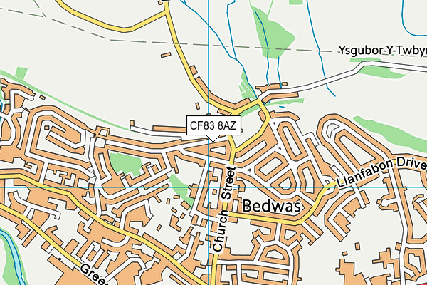 CF83 8AZ map - OS VectorMap District (Ordnance Survey)