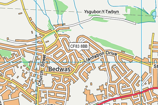 CF83 8BB map - OS VectorMap District (Ordnance Survey)