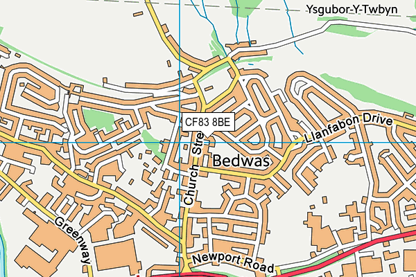 CF83 8BE map - OS VectorMap District (Ordnance Survey)