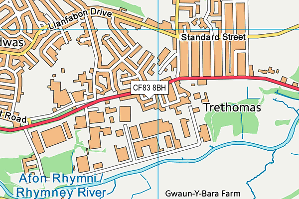 CF83 8BH map - OS VectorMap District (Ordnance Survey)