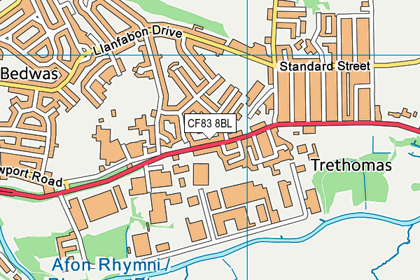 CF83 8BL map - OS VectorMap District (Ordnance Survey)