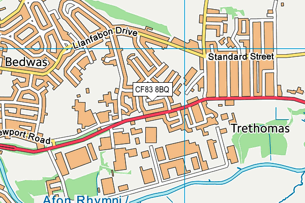 CF83 8BQ map - OS VectorMap District (Ordnance Survey)