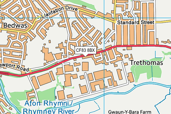 CF83 8BX map - OS VectorMap District (Ordnance Survey)