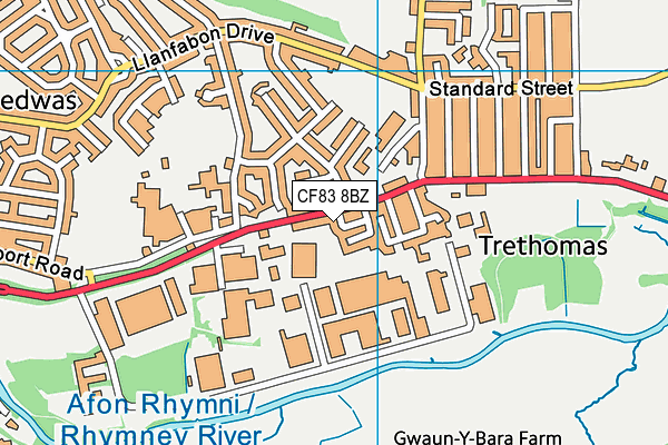 CF83 8BZ map - OS VectorMap District (Ordnance Survey)