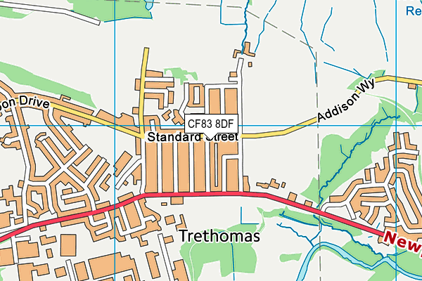 CF83 8DF map - OS VectorMap District (Ordnance Survey)