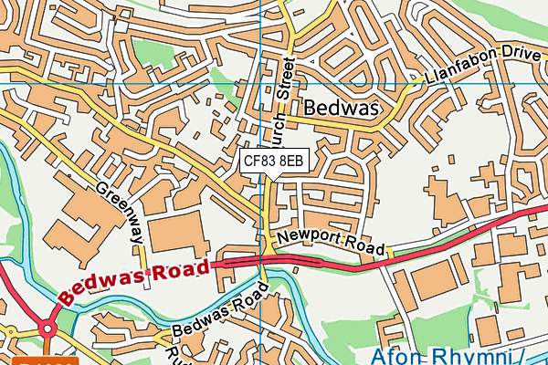 Bedwas Junior School map (CF83 8EB) - OS VectorMap District (Ordnance Survey)