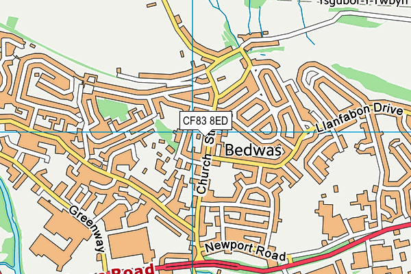 CF83 8ED map - OS VectorMap District (Ordnance Survey)