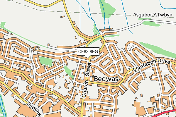 CF83 8EG map - OS VectorMap District (Ordnance Survey)