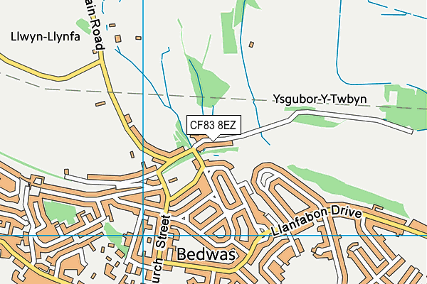 CF83 8EZ map - OS VectorMap District (Ordnance Survey)