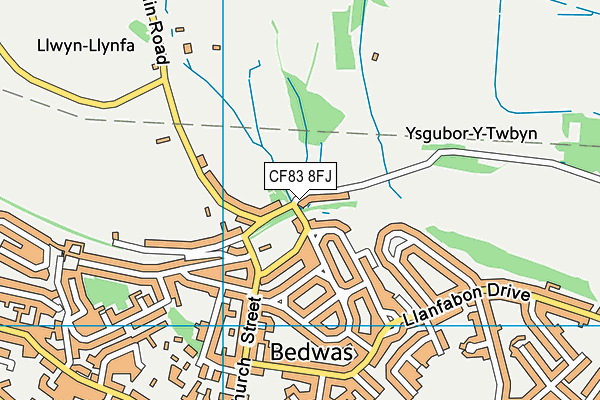 CF83 8FJ map - OS VectorMap District (Ordnance Survey)