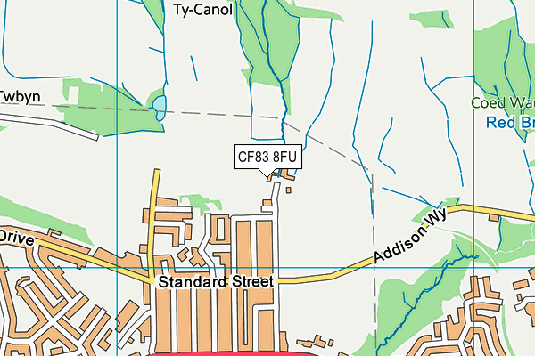 CF83 8FU map - OS VectorMap District (Ordnance Survey)