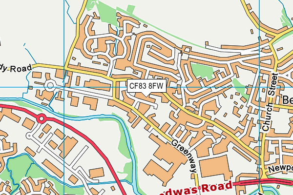CF83 8FW map - OS VectorMap District (Ordnance Survey)