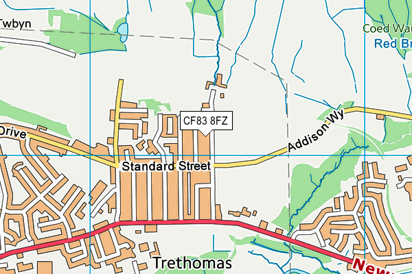CF83 8FZ map - OS VectorMap District (Ordnance Survey)