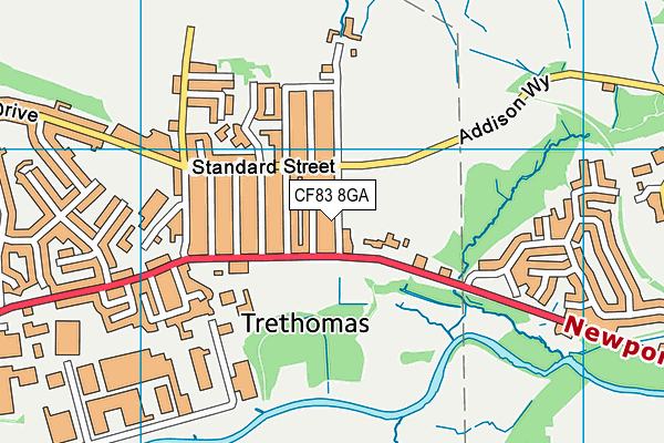 CF83 8GA map - OS VectorMap District (Ordnance Survey)