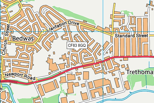 CF83 8GQ map - OS VectorMap District (Ordnance Survey)