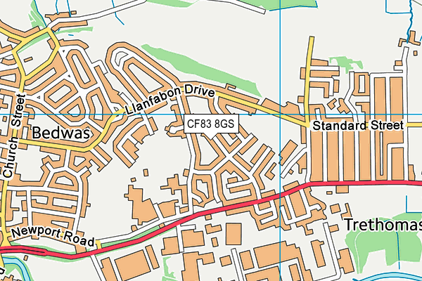 CF83 8GS map - OS VectorMap District (Ordnance Survey)