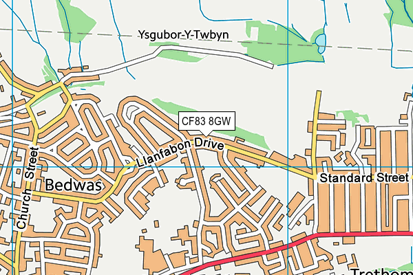 CF83 8GW map - OS VectorMap District (Ordnance Survey)