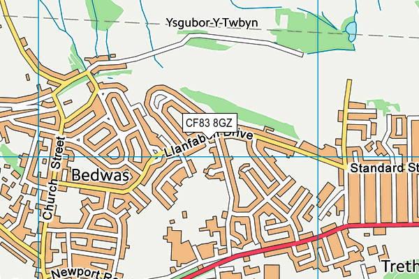 CF83 8GZ map - OS VectorMap District (Ordnance Survey)