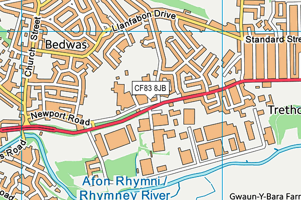 CF83 8JB map - OS VectorMap District (Ordnance Survey)