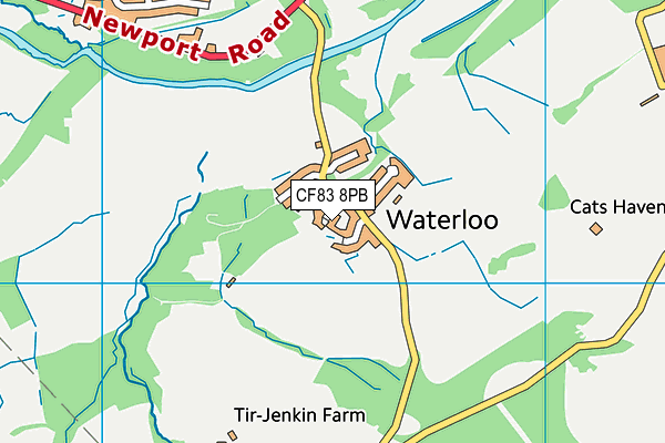 CF83 8PB map - OS VectorMap District (Ordnance Survey)