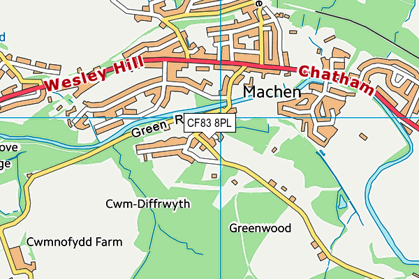 CF83 8PL map - OS VectorMap District (Ordnance Survey)