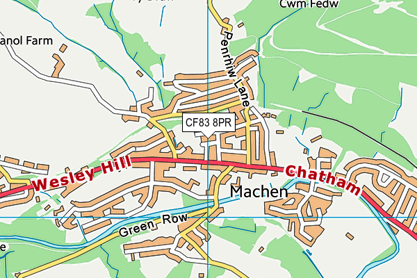 CF83 8PR map - OS VectorMap District (Ordnance Survey)