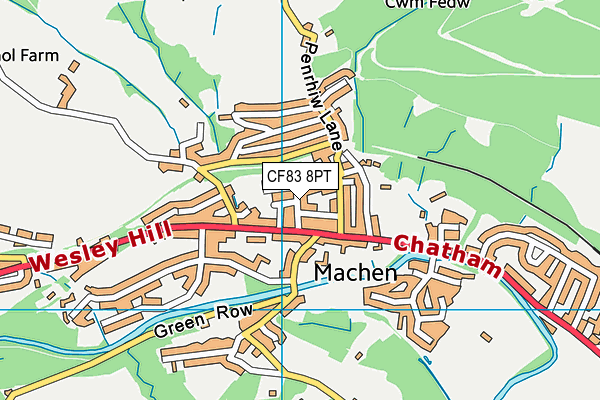 CF83 8PT map - OS VectorMap District (Ordnance Survey)