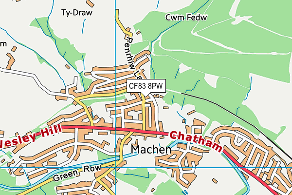 CF83 8PW map - OS VectorMap District (Ordnance Survey)