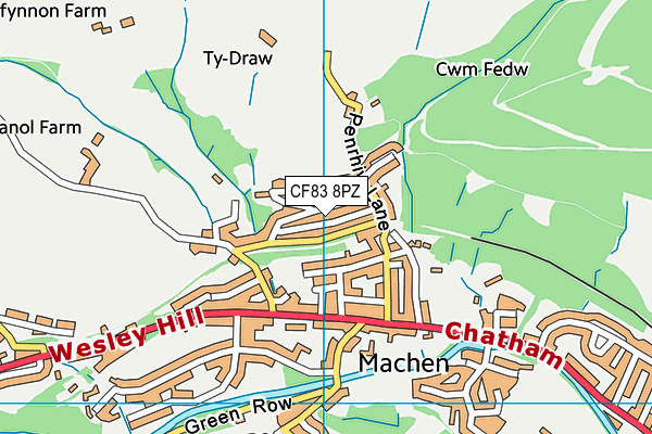 CF83 8PZ map - OS VectorMap District (Ordnance Survey)