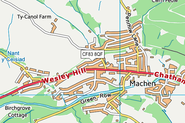 CF83 8QF map - OS VectorMap District (Ordnance Survey)