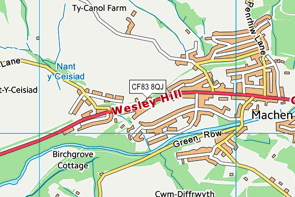 CF83 8QJ map - OS VectorMap District (Ordnance Survey)