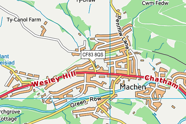 CF83 8QS map - OS VectorMap District (Ordnance Survey)