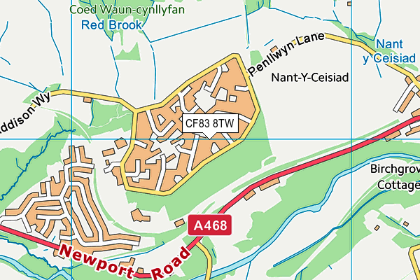 CF83 8TW map - OS VectorMap District (Ordnance Survey)