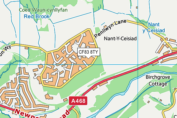 CF83 8TY map - OS VectorMap District (Ordnance Survey)