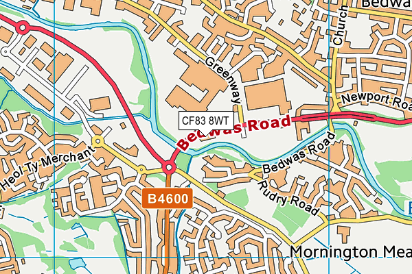 CF83 8WT map - OS VectorMap District (Ordnance Survey)