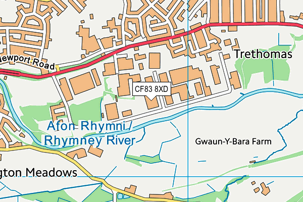 CF83 8XD map - OS VectorMap District (Ordnance Survey)