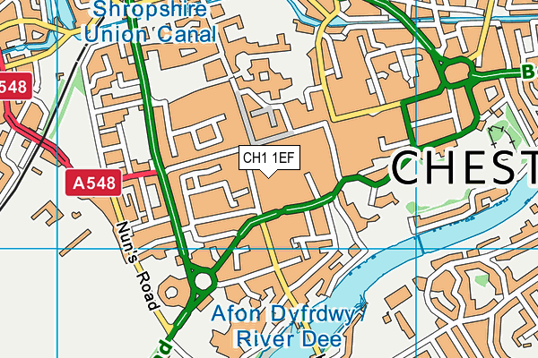 CH1 1EF map - OS VectorMap District (Ordnance Survey)