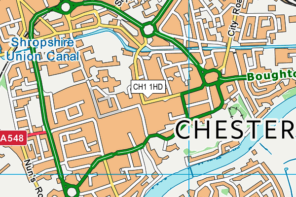 CH1 1HD map - OS VectorMap District (Ordnance Survey)
